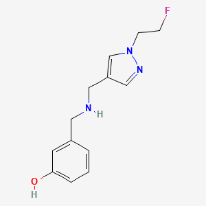 molecular formula C13H16FN3O B11747352 3-[({[1-(2-fluoroethyl)-1H-pyrazol-4-yl]methyl}amino)methyl]phenol 