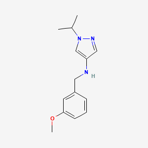 molecular formula C14H19N3O B11747418 N-[(3-methoxyphenyl)methyl]-1-(propan-2-yl)-1H-pyrazol-4-amine 