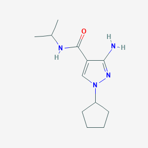 molecular formula C12H20N4O B11747444 3-amino-1-cyclopentyl-N-(propan-2-yl)-1H-pyrazole-4-carboxamide 