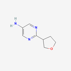 molecular formula C8H11N3O B11747477 2-(Oxolan-3-yl)pyrimidin-5-amine 