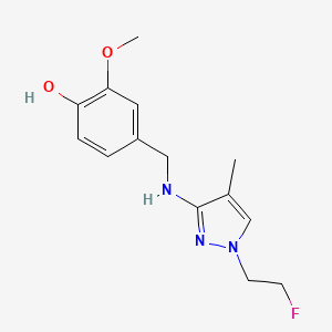 molecular formula C14H18FN3O2 B11747502 4-({[1-(2-fluoroethyl)-4-methyl-1H-pyrazol-3-yl]amino}methyl)-2-methoxyphenol 