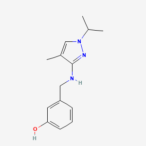 3-({[4-methyl-1-(propan-2-yl)-1H-pyrazol-3-yl]amino}methyl)phenol