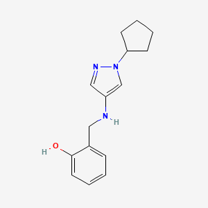 2-{[(1-cyclopentyl-1H-pyrazol-4-yl)amino]methyl}phenol