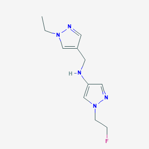 molecular formula C11H16FN5 B11747627 N-[(1-ethyl-1H-pyrazol-4-yl)methyl]-1-(2-fluoroethyl)-1H-pyrazol-4-amine 