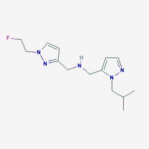 molecular formula C14H22FN5 B11747631 {[1-(2-fluoroethyl)-1H-pyrazol-3-yl]methyl}({[1-(2-methylpropyl)-1H-pyrazol-5-yl]methyl})amine CAS No. 1855948-77-4