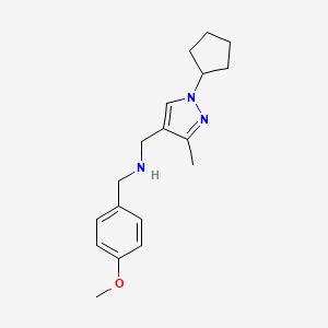 [(1-cyclopentyl-3-methyl-1H-pyrazol-4-yl)methyl][(4-methoxyphenyl)methyl]amine