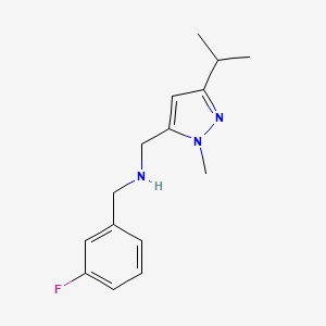 molecular formula C15H20FN3 B11747656 [(3-fluorophenyl)methyl]({[1-methyl-3-(propan-2-yl)-1H-pyrazol-5-yl]methyl})amine 