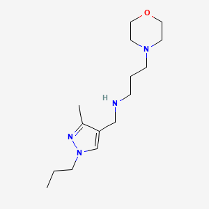 molecular formula C15H28N4O B11747692 [(3-methyl-1-propyl-1H-pyrazol-4-yl)methyl][3-(morpholin-4-yl)propyl]amine 