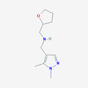 [(1,5-Dimethyl-1H-pyrazol-4-yl)methyl](oxolan-2-ylmethyl)amine