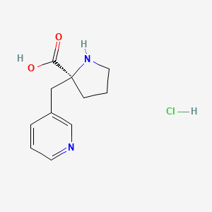 molecular formula C11H15ClN2O2 B11747704 (2S)-2-[(pyridin-3-yl)methyl]pyrrolidine-2-carboxylic acid hydrochloride 