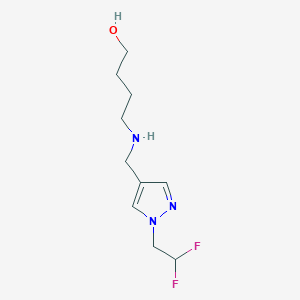 molecular formula C10H17F2N3O B11747766 4-({[1-(2,2-difluoroethyl)-1H-pyrazol-4-yl]methyl}amino)butan-1-ol 