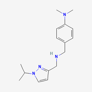 molecular formula C16H24N4 B11747797 N,N-dimethyl-4-[({[1-(propan-2-yl)-1H-pyrazol-3-yl]methyl}amino)methyl]aniline 