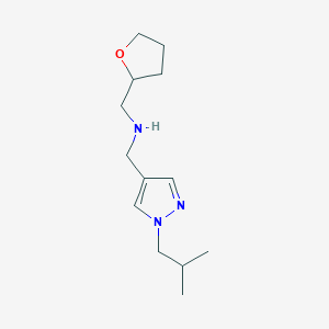 {[1-(2-methylpropyl)-1H-pyrazol-4-yl]methyl}[(oxolan-2-yl)methyl]amine