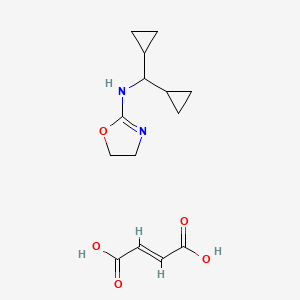 molecular formula C14H20N2O5 B11747857 (E)-but-2-enedioic acid;N-(dicyclopropylmethyl)-4,5-dihydro-1,3-oxazol-2-amine 