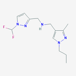 {[1-(difluoromethyl)-1H-pyrazol-3-yl]methyl}[(3-methyl-1-propyl-1H-pyrazol-4-yl)methyl]amine