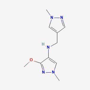 molecular formula C10H15N5O B11747893 3-methoxy-1-methyl-N-[(1-methyl-1H-pyrazol-4-yl)methyl]-1H-pyrazol-4-amine 