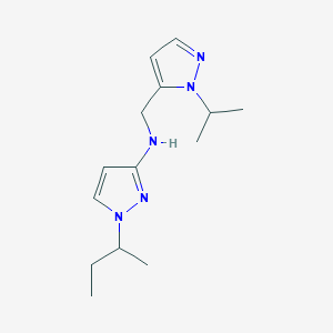 molecular formula C14H23N5 B11747896 1-(butan-2-yl)-N-{[1-(propan-2-yl)-1H-pyrazol-5-yl]methyl}-1H-pyrazol-3-amine 