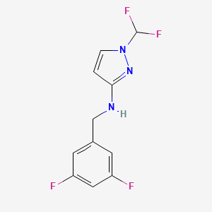 molecular formula C11H9F4N3 B11747900 1-(difluoromethyl)-N-[(3,5-difluorophenyl)methyl]-1H-pyrazol-3-amine 