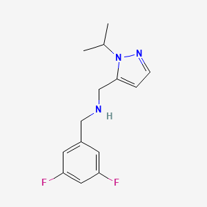 molecular formula C14H17F2N3 B11747921 [(3,5-difluorophenyl)methyl]({[1-(propan-2-yl)-1H-pyrazol-5-yl]methyl})amine 