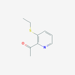 molecular formula C9H11NOS B11748045 1-[3-(Ethylthio)-2-pyridyl]ethanone 