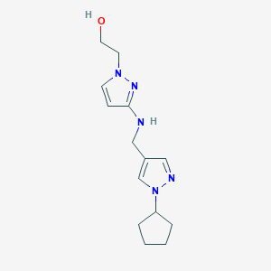 2-(3-{[(1-cyclopentyl-1H-pyrazol-4-yl)methyl]amino}-1H-pyrazol-1-yl)ethan-1-ol