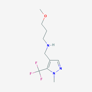 molecular formula C10H16F3N3O B11748150 (3-methoxypropyl)({[1-methyl-5-(trifluoromethyl)-1H-pyrazol-4-yl]methyl})amine CAS No. 1856070-66-0