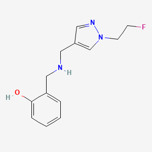 molecular formula C13H16FN3O B11748169 2-[({[1-(2-fluoroethyl)-1H-pyrazol-4-yl]methyl}amino)methyl]phenol 