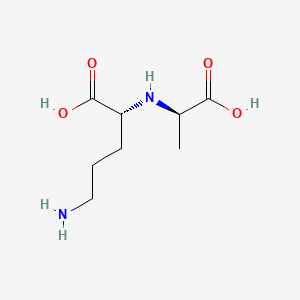 molecular formula C8H16N2O4 B11748179 (2R)-5-amino-2-{[(1R)-1-carboxyethyl]amino}pentanoic acid 