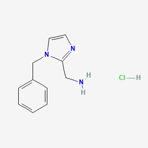 molecular formula C11H14ClN3 B11748209 1-(1-benzyl-1H-imidazol-2-yl)methanamine hydrochloride 