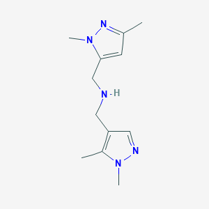 molecular formula C12H19N5 B11748218 [(1,5-dimethyl-1H-pyrazol-4-yl)methyl][(1,3-dimethyl-1H-pyrazol-5-yl)methyl]amine 