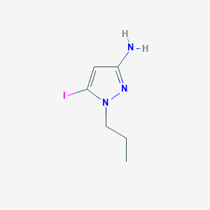 molecular formula C6H10IN3 B11748235 5-iodo-1-propyl-1H-pyrazol-3-amine 