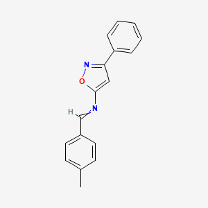 molecular formula C17H14N2O B11748238 1-(4-methylphenyl)-N-(3-phenyl-1,2-oxazol-5-yl)methanimine 