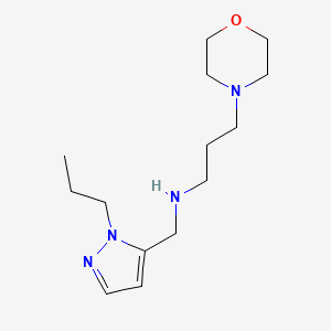 molecular formula C14H26N4O B11748273 [3-(morpholin-4-yl)propyl][(1-propyl-1H-pyrazol-5-yl)methyl]amine 