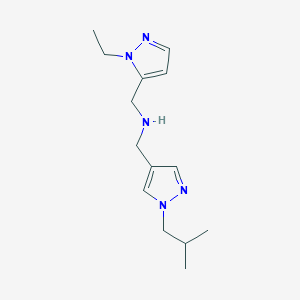 molecular formula C14H23N5 B11748325 [(1-ethyl-1H-pyrazol-5-yl)methyl]({[1-(2-methylpropyl)-1H-pyrazol-4-yl]methyl})amine 