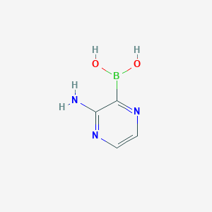 molecular formula C4H6BN3O2 B11748344 (3-Aminopyrazin-2-yl)boronic acid 