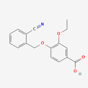 molecular formula C17H15NO4 B1174837 4-[(2-Cyanobenzyl)oxy]-3-ethoxybenzoic acid 