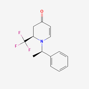 molecular formula C14H14F3NO B11748372 (2R)-1-[(1R)-1-phenylethyl]-2-(trifluoromethyl)-2,3-dihydropyridin-4-one 