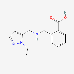 2-({[(1-ethyl-1H-pyrazol-5-yl)methyl]amino}methyl)benzoic acid