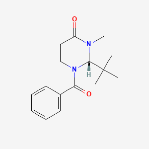 molecular formula C16H22N2O2 B11748381 (2S)-1-Benzoyl-2-tert-butyl-3-methyl-1,3-diazinan-4-one CAS No. 139119-52-1