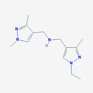 molecular formula C13H21N5 B11748408 [(1,3-dimethyl-1H-pyrazol-4-yl)methyl][(1-ethyl-3-methyl-1H-pyrazol-4-yl)methyl]amine 