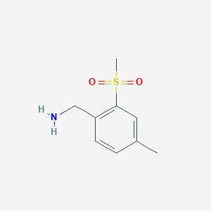 molecular formula C9H13NO2S B11748433 (2-Methanesulfonyl-4-methylphenyl)methanamine 