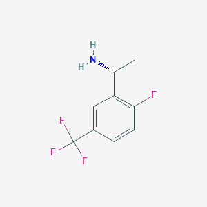 molecular formula C9H9F4N B11748446 (1R)-1-[2-Fluoro-5-(trifluoromethyl)phenyl]ethylamine 