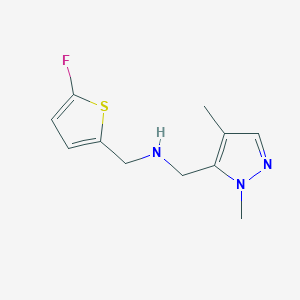 molecular formula C11H14FN3S B11748453 [(1,4-dimethyl-1H-pyrazol-5-yl)methyl][(5-fluorothiophen-2-yl)methyl]amine 