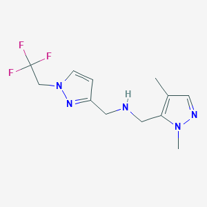 [(1,4-dimethyl-1H-pyrazol-5-yl)methyl]({[1-(2,2,2-trifluoroethyl)-1H-pyrazol-3-yl]methyl})amine