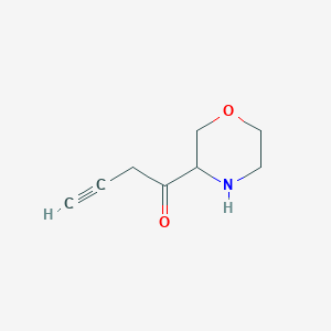 molecular formula C8H11NO2 B11748490 1-(Morpholin-3-yl)but-3-yn-1-one 