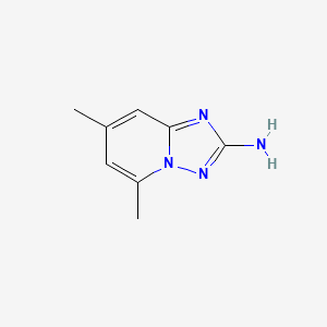 molecular formula C8H10N4 B11748511 2-Amino-5,7-dimethyl-[1,2,4]triazolo[1,5-a]pyridine 