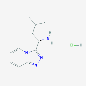 molecular formula C11H17ClN4 B11748583 (1S)-3-Methyl-1-{[1,2,4]triazolo[4,3-a]pyridin-3-yl}butan-1-amine hydrochloride 