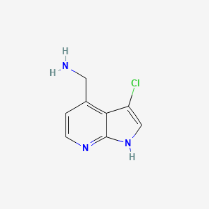 molecular formula C8H8ClN3 B11748592 {3-chloro-1H-pyrrolo[2,3-b]pyridin-4-yl}methanamine 