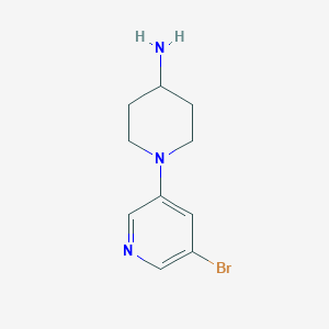 molecular formula C10H14BrN3 B11748637 1-(5-Bromopyridin-3-yl)piperidin-4-amine 