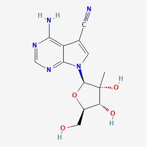molecular formula C13H15N5O4 B1174870 4-amino-7-[(2R,3R,4R,5R)-3,4-dihydroxy-5-(hydroxymethyl)-3-methyloxolan-2-yl]pyrrolo[2,3-d]pyrimidine-5-carbonitrile CAS No. 141232-24-8